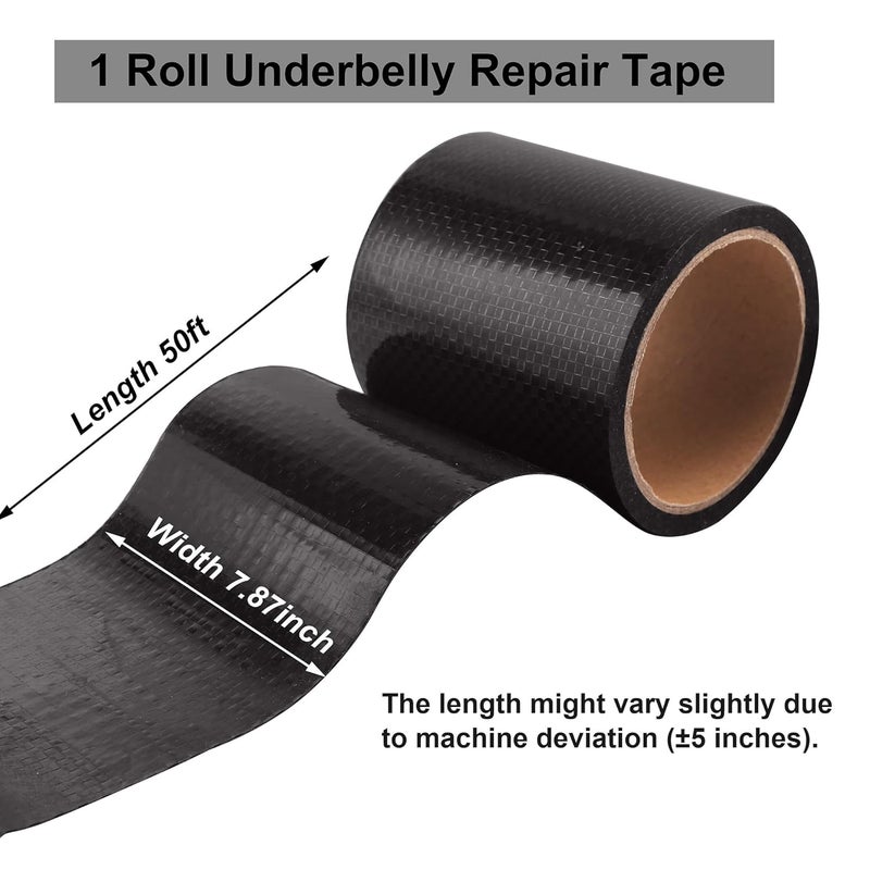 PlusRoc RV Underbelly Material RV Underbelly Tape Waterproof Flex Belly Tape with Permanent Sealing Adhesive for Mobile Home, Camper Travel Trailer, Tear Repair Patch(7.87'' x 50') - Image 2